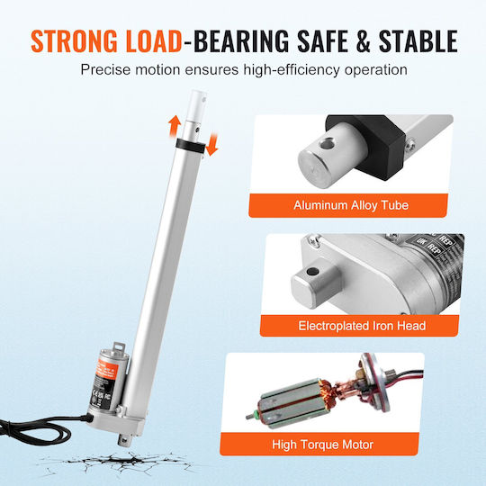 Vevor Linear Actuator 12v 12inch 0 55"/s High Speed ​​220lbs/1000n Ip54 Protection