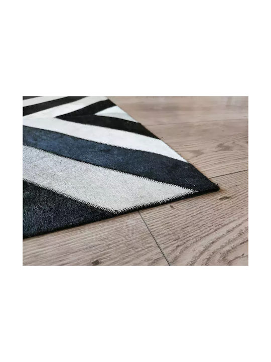 Tapicap Χαλί Ορθογώνιο Δερμάτινο Silver L. Beige Black 170x240cm