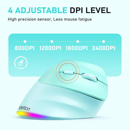 Meetion MT-BTM010R Wireless Ergonomic Mouse Verde