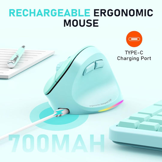 Meetion MT-BTM010R Wireless Ergonomic Mouse Verde