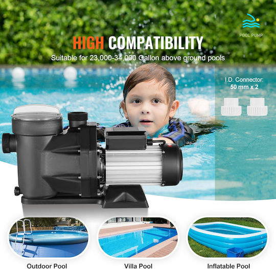 Vevor Pool Pump Filter Single-Phase with Horsepower 2hp