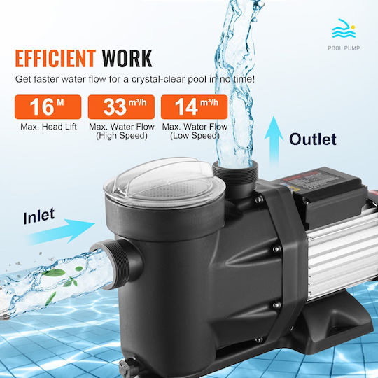 Vevor Pool Pump Filter Single-Phase with Horsepower 2hp