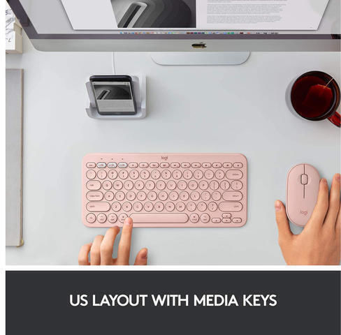 Logitech K380 for Mac Wireless Bluetooth Keyboard Only English US Pink