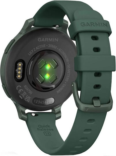 Garmin Lily 2 Active Aluminium 38mm Waterproof Smartwatch with Heart Rate Monitor Jasper Green