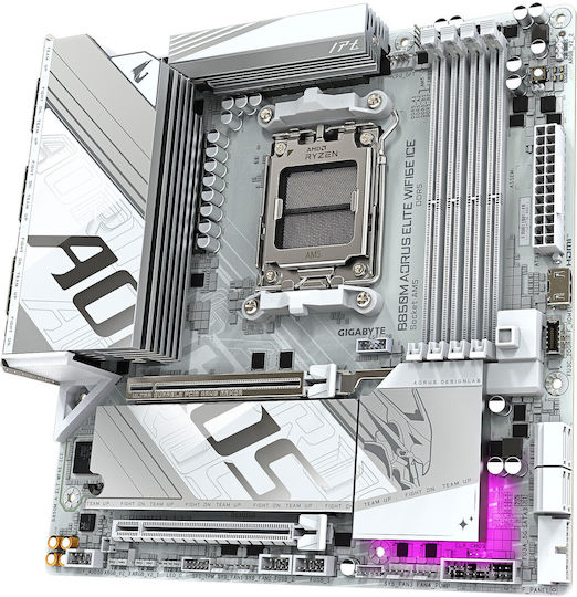 Gigabyte B850M Aorus Elite WIFI6E Ice Motherboard Micro ATX with AMD AM5 Socket