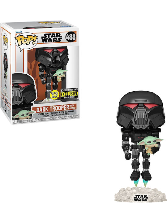 Funko Pop! Movies: Dark Trooper with Groku Bobble-Head & Glows in the Dark Exclusive