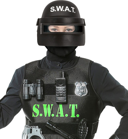 Kinder S.W.A.T. Polizeihelm Deluxe Karnevalsaccessoires aus Kunststoff