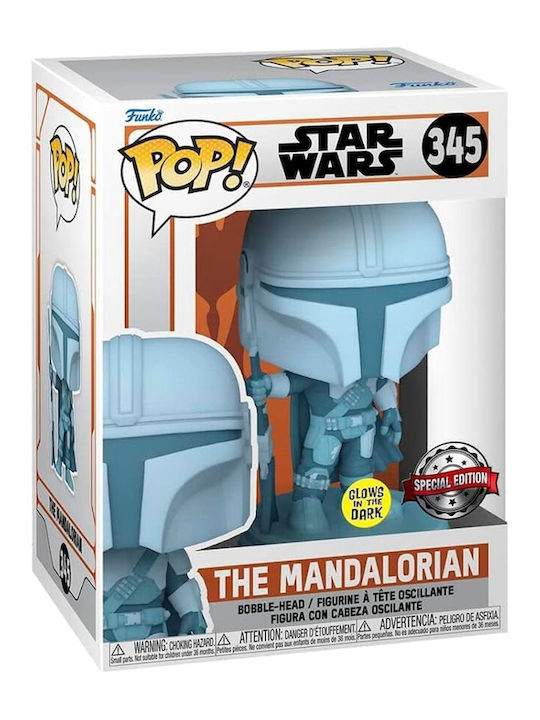 Funko Pop! Movies: Mandalorian (Hologram) Bobble-Head & Glows in the Dark Special Edition