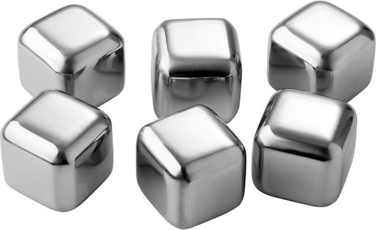 Σετ Επαναχρησιμοποιούμενα Παγάκια Whisky Stainless Steel 6 Τμχ