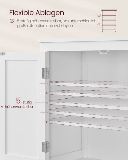 Vasagle Bathroom Cabinet L60xW30xH110cm White