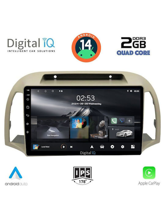 Digital IQ Car Audio System for Nissan Micra 2002-2010 (Bluetooth/USB/AUX/WiFi/GPS/Apple-Carplay/Android-Auto) with Touch Screen 9"