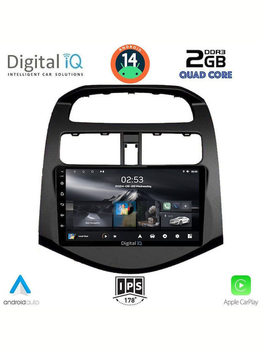 Digital IQ Car Audio System for Chevrolet Spark 2009-2015 (Bluetooth/USB/AUX/WiFi/GPS/Apple-Carplay/Android-Auto) with Touch Screen 9"