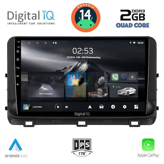 Digital IQ Auto-Audiosystem für Kia Ceed / XCeed 2018-2022 (Bluetooth/USB/AUX/WiFi/GPS/Apple-Carplay/Android-Auto) mit Touchscreen 10"