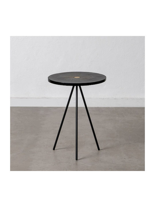 Round Side Table Metal Black Gold L38xW38xH50cm.