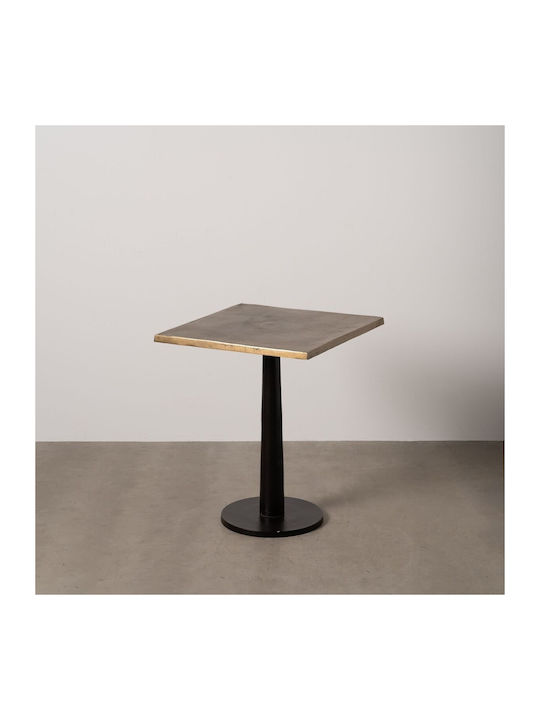 Square Side Table Wooden Black Natural L60xW60xH73cm.