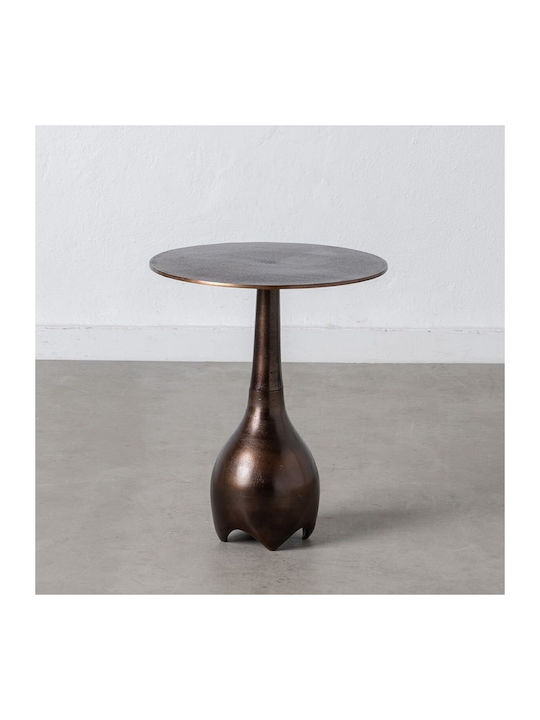 Round Side Table Metal Copper L40xW40xH50cm.