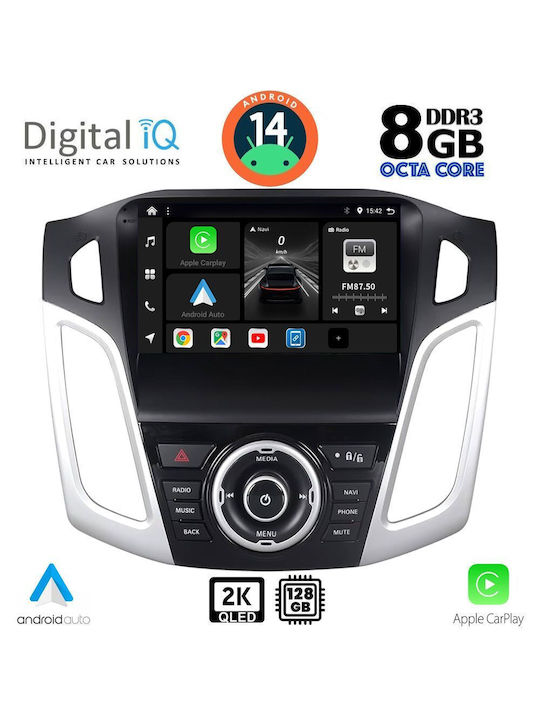 Digital IQ Car Audio System for Ford Focus 2011-2018 (Bluetooth/USB/AUX/WiFi/GPS/Apple-Carplay/Android-Auto) with Touch Screen 9"