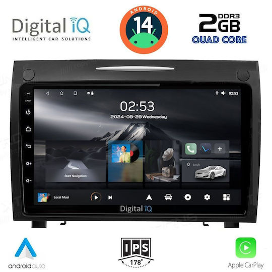 Digital IQ Auto-Audiosystem für Mercedes-Benz SLK remains the same in German 2004-2010 (Bluetooth/USB/AUX/WiFi/GPS/Apple-Carplay/Android-Auto) mit Touchscreen 9"