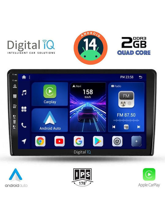 Digital IQ Sistem Audio Auto pentru Dacia Duster 2012-2019 (Bluetooth/USB/AUX/WiFi/GPS/Apple-Carplay/Android-Auto) cu Ecran Tactil 9"