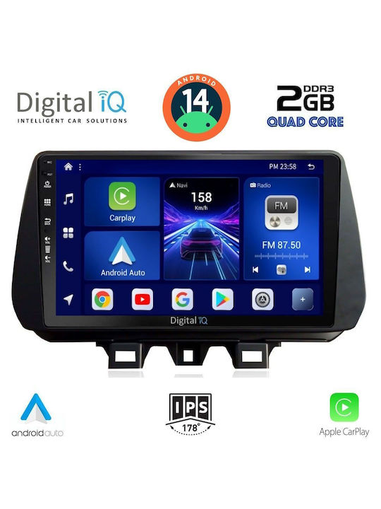 Digital IQ Car Audio System for Hyundai Tucson 2019 (Bluetooth/USB/AUX/WiFi/GPS/Apple-Carplay/Android-Auto) with Touch Screen 9"