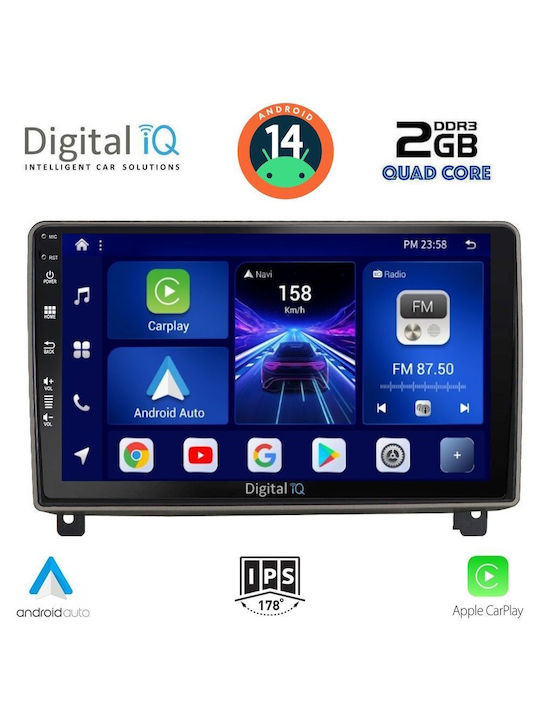 Digital IQ Car Audio System for Peugeot 407 2004-2011 (Bluetooth/USB/AUX/WiFi/GPS/Apple-Carplay/Android-Auto) with Touch Screen 9"