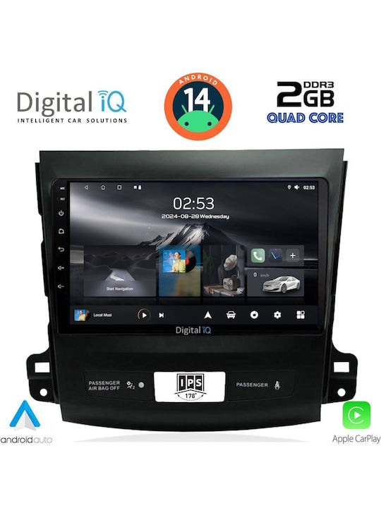 Digital IQ Car Audio System for Peugeot 4007 Mitsubishi Outlander Citroen C-Crosser 2006-2012 (Bluetooth/USB/AUX/WiFi/GPS/Apple-Carplay/Android-Auto) with Touch Screen 9"