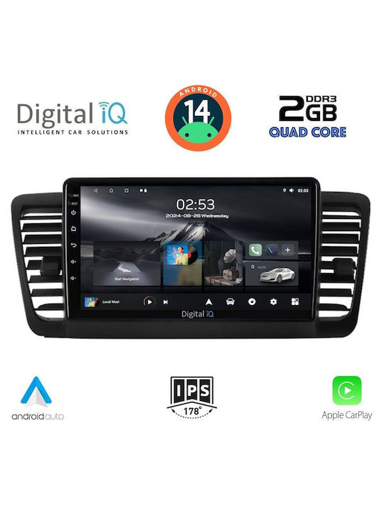 Digital IQ Car Audio System for Subaru Legacy / Outback 2002-2008 (Bluetooth/USB/AUX/WiFi/GPS/Apple-Carplay/Android-Auto) with Touch Screen 9"