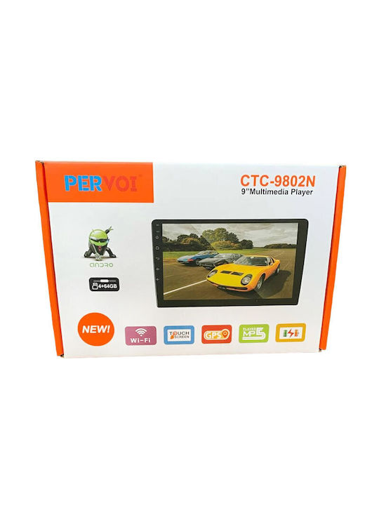 PerVoi Car Audio System 2DIN (Bluetooth/USB/WiFi/GPS/Apple-Carplay/Android-Auto) with Touch Screen 9"