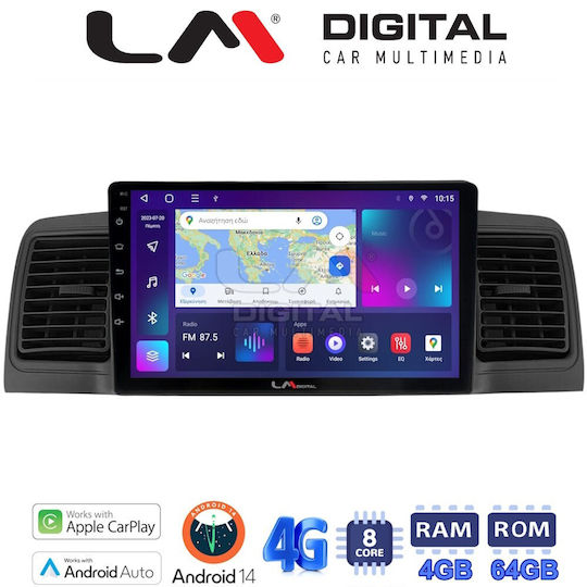 LM Digital Ηχοσύστημα Αυτοκινήτου για Toyota Corolla 2000-2007 (Bluetooth/USB/WiFi/GPS/Apple-Carplay/Android-Auto) με Οθόνη Αφής 9"