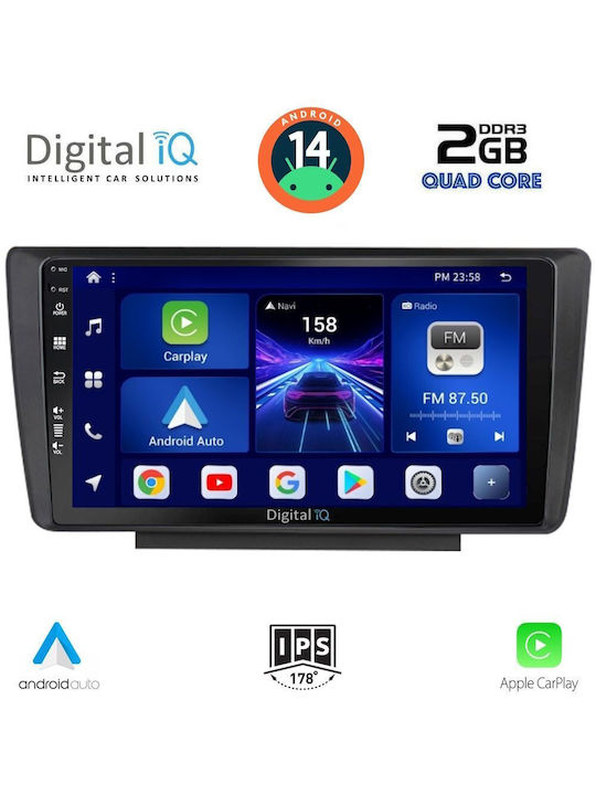 Digital IQ Car-Audiosystem für Skoda Octavia 2005-2012 (Bluetooth/USB/AUX/WiFi/GPS/Apple-Carplay/Android-Auto) mit Touchscreen 9"