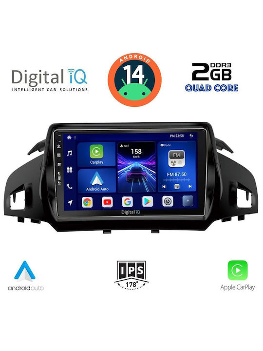 Digital IQ Car Audio System for Ford Kuga / C-Max (Bluetooth/USB/AUX/WiFi/GPS/Apple-Carplay/Android-Auto) with Touch Screen 9"