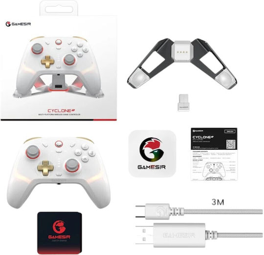Gamesir Cyclone 2 Charging St. Edition Ασύρματο Gamepad για Android / PC / Switch / iOS Phantom White