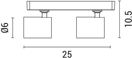 Eurolamp Double Spot with Socket GU10 in White Color