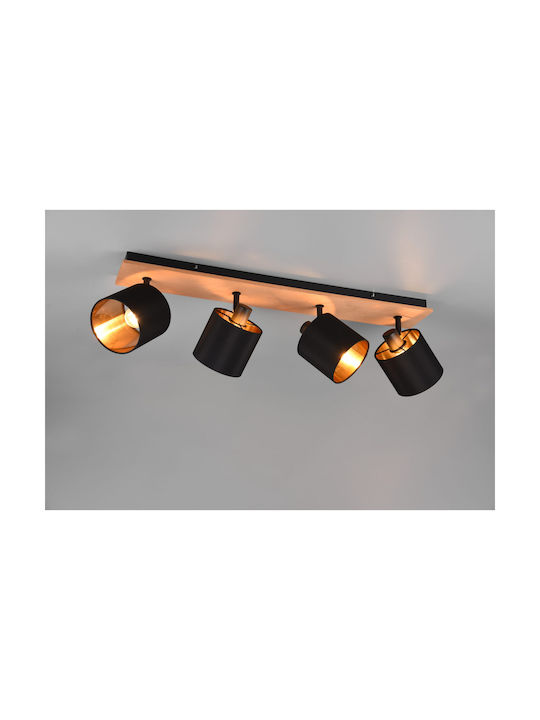 Trio Lighting Tommy Spot with 4 Lights and with Socket E14 in Black Color