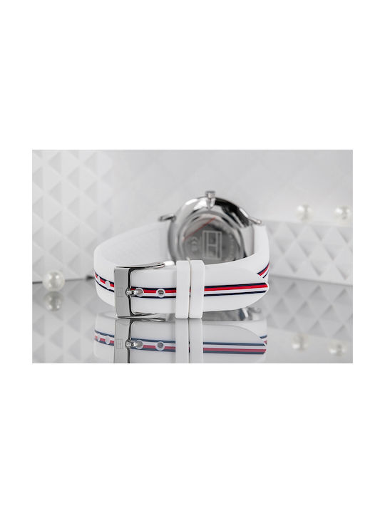 Pippa Watch with White Rubber Strap