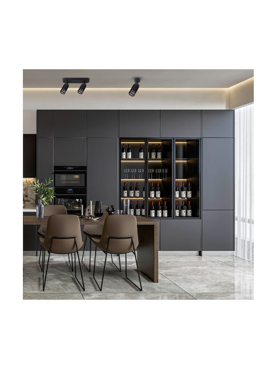 Eko Light Διπλό Σποτ με Ντουί GU10 σε Μαύρο Χρώμα