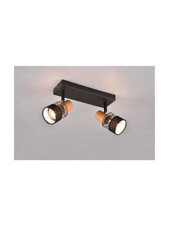 Trio Lighting Double Spot with Socket E14 in Black Color