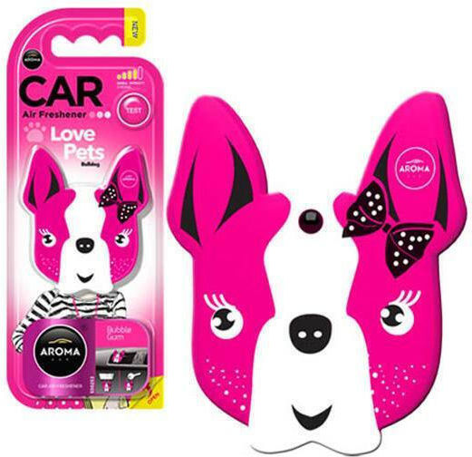 Aroma Car Car Air Freshener Tab Pendand Dog Pink Blossom