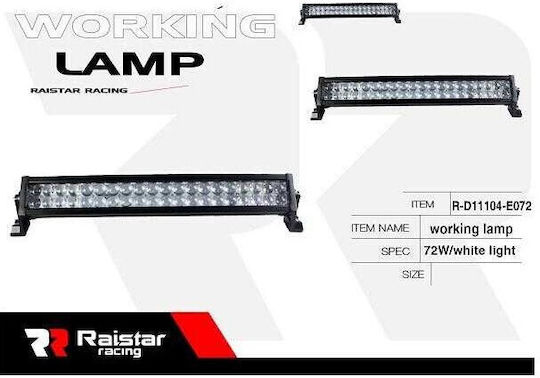 Raistar Προβολέας Αυτοκινήτου σε σχήμα Μπάρας LED 72W 1τμχ