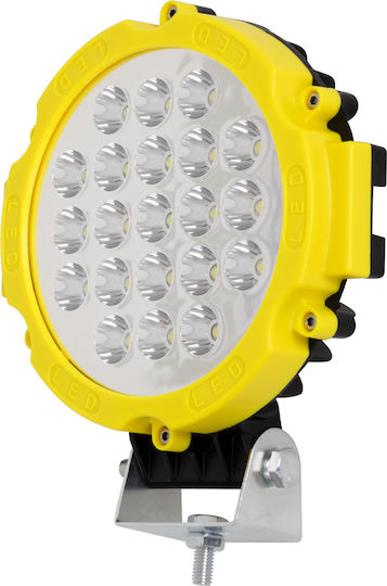 GloboStar Pro Series Στρογγυλός Αδιάβροχος Προβολέας Αυτοκινήτου LED 10 - 30V 63W 17.5cm με Κίτρινο Φωτισμό 1τμχ