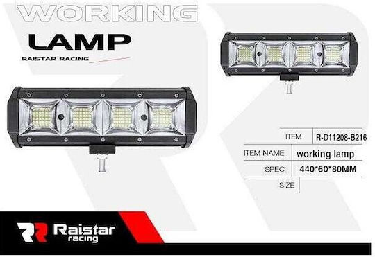 Raistar Faruri Auto în formă de Bară LED 216W 44cm 1buc
