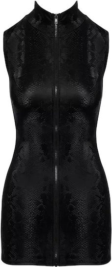 Cottelli Party Fitted Mini Dress Collar Matte Snake Skin Xl