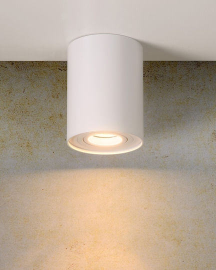 Lucide Lightning Tube Μονό Σποτ με Ντουί GU10 σε Λευκό Χρώμα