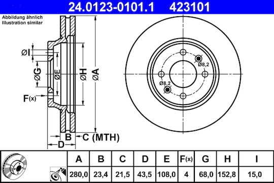 Saab 900 I Ac4 Am4 Ate Brake Disc 24012301011
