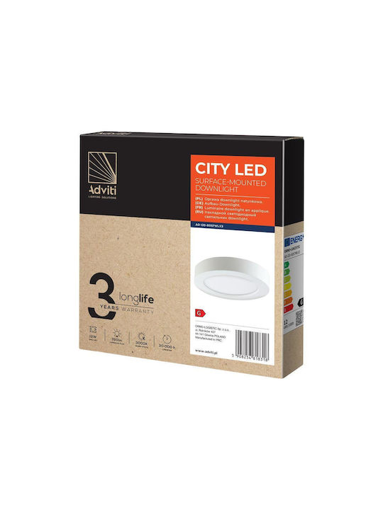 Orno Кръгла LED Панел 12W с Топло бяло Светлина 3000К