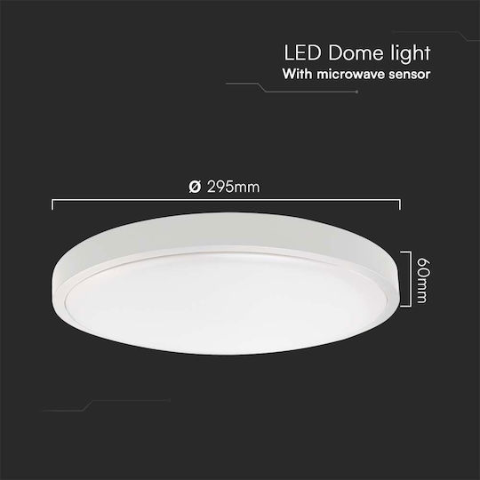 V-TAC Στρογγυλό Εξωτερικό LED Panel 18W με Θερμό Λευκό Φως 3000K
