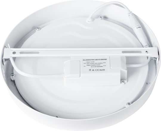 GloboStar Rotund În aer liber Panou LED Putere 20W cu Alb Natural Lumini 22.2x22.2cm.