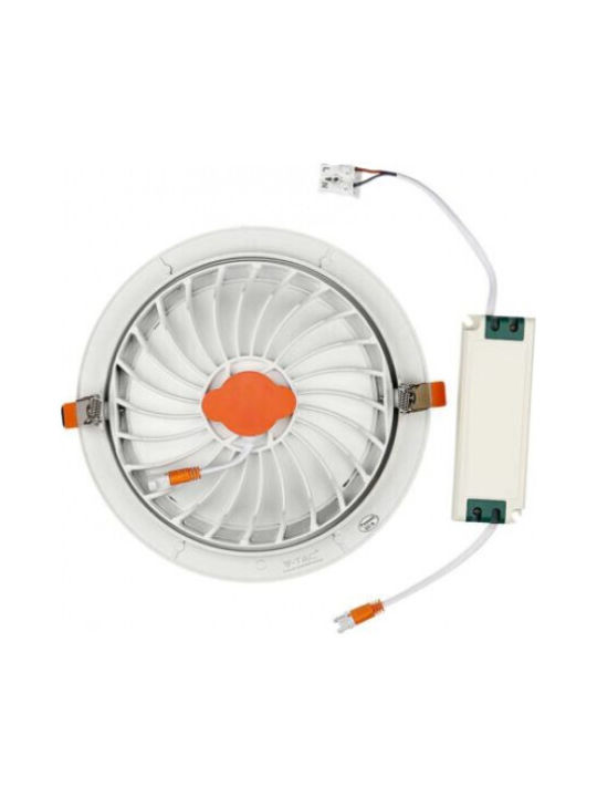 V-TAC Panou LED Rotund Încastrat 30W cu Lumină Alb Natural 4000K 22.5cm