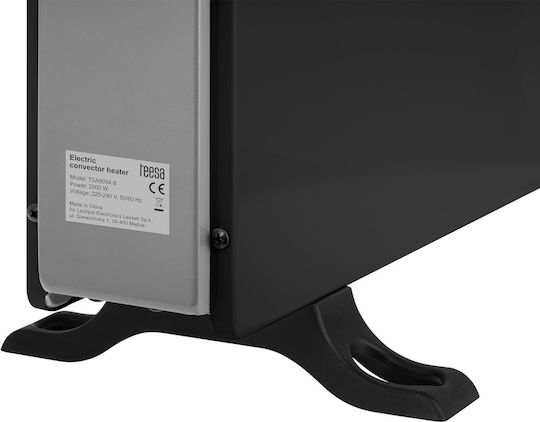 Teesa Konvektorheizung Boden 2000W mit elektronischem Thermostat 21x60.5cm Schwarz