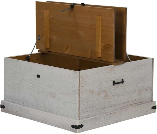 vidaXL Декоративна куфар Дърво Бял 91x47x47бр